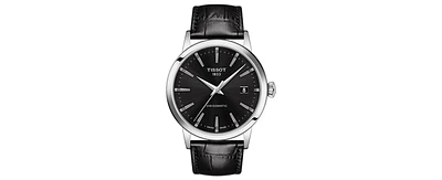 Tissot Men's Swiss Automatic Classic Dream Black Leather Strap Watch 42mm
