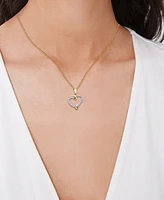Diamond Swirl Heart Pendant Necklace (1/2 ct. t.w.) Sterling Silver, 14k Gold-Plated or Rose Silver