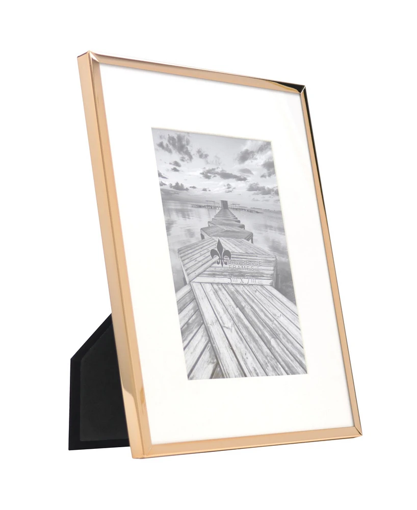 Elegant Metal Picture Frame with Bevel Cut Mat for Photo