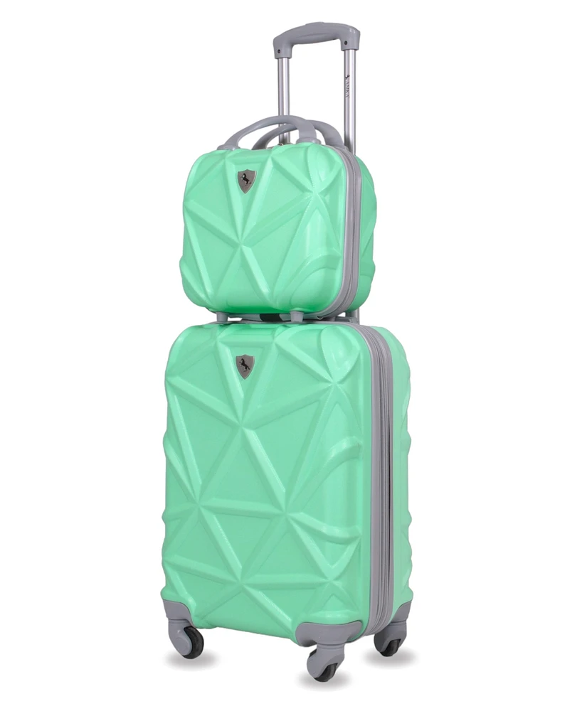 Amka Gem 2-Pc. Carry-On Hardside Cosmetic Luggage Set