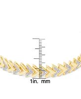 Diamond Accent Chevron Gold Plate Bracelet