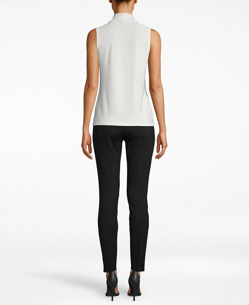 Anne Klein Petite Pleated V-Neck Top