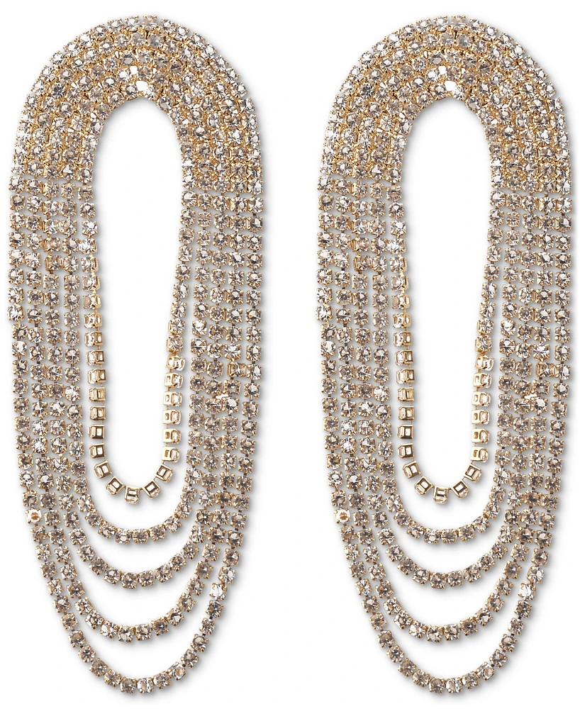 I.n.c. International Concepts Gold-Tone Rhinestone Chain Loop Statement Earrings, Created for Macy's