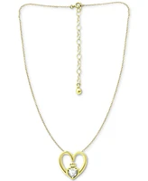 Giani Bernini Cubic Zirconia Claddagh Heart 16" Pendant Necklace, Created for Macy's