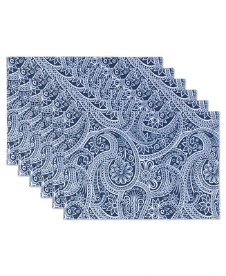 Design Imports Paisley Print Outdoor Placemat, Set of 6