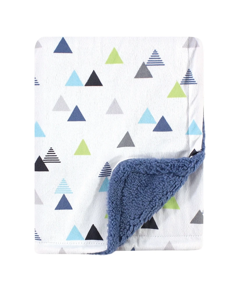 Hudson Baby Boys Dual-Sided Mink and Sherpa Plush Throw