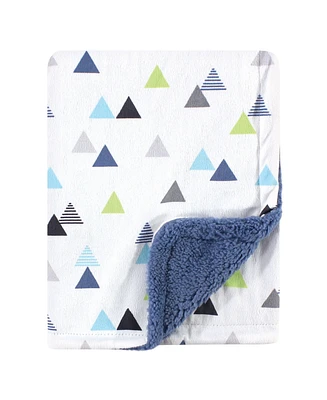 Hudson Baby Boys Dual-Sided Mink and Sherpa Plush Throw