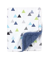 Hudson Baby Boys Dual-Sided Mink and Sherpa Plush Throw