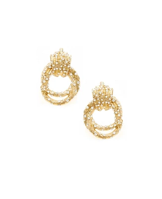 Ettika Crystal Studded Knot Earrings