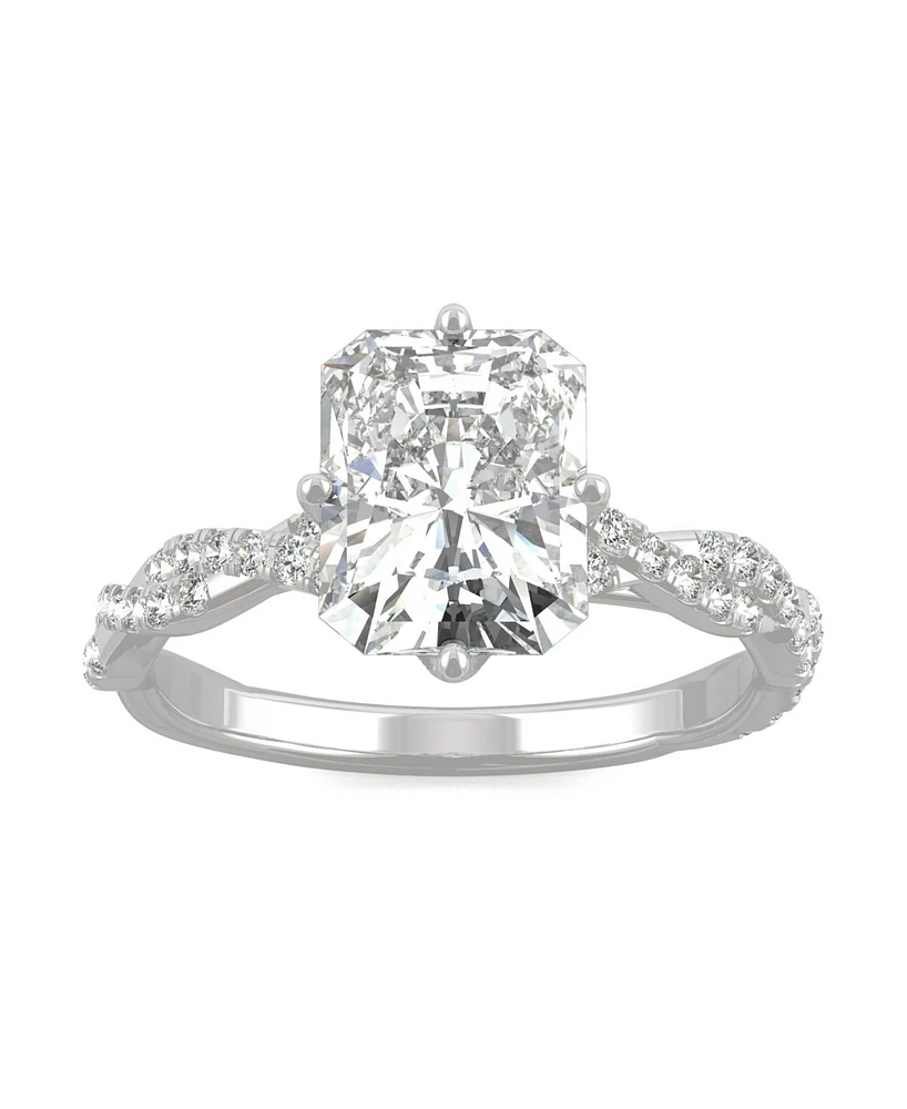 Moissanite Radiant Statement Ring 3-1/10 ct. t.w. Diamond Equivalent 14k White Gold