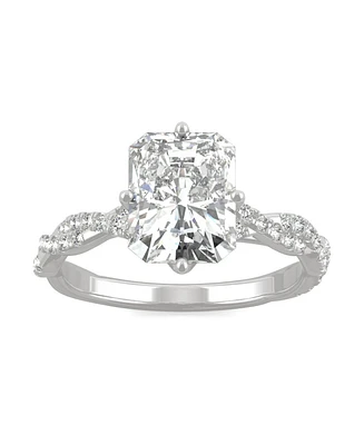 Moissanite Radiant Statement Ring 3-1/10 ct. t.w. Diamond Equivalent 14k White Gold