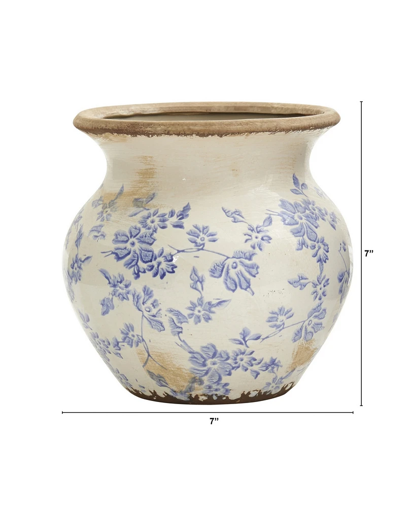 7" Tuscan Ceramic Scroll Urn Vase