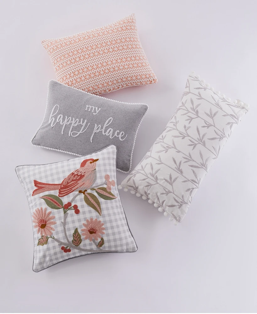 Levtex Pippa Happy Place Decorative Pillow, 12" x 18"