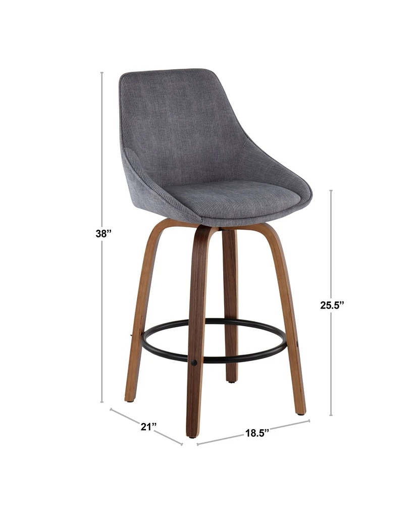 Diana Corduroy Counter Stool - Set of 2