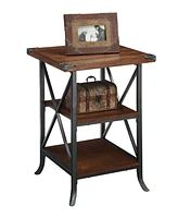 Convenience Concepts Brookline End Table, Charcoal Gray & Slate Frame 17.75 x 26 in.