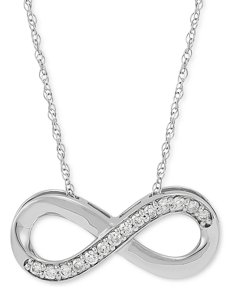 241 Wear It Both Ways Diamond Infinity Pendant Necklace (1/8 ct. t.w.) in 14k White Gold
