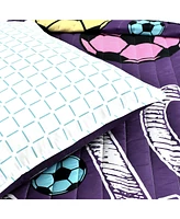 Lush Decor Kids Girls Soccer Kick 4-Pc. Quilt Set, Twin/Twin Xl