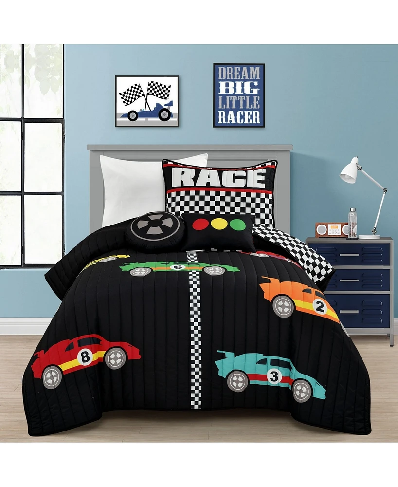 Lush Decor Kids Racing Cars 4-Pc. Quilt Set, Twin
