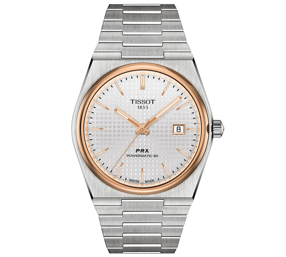Tissot Men's Swiss Automatic Prx Powermatic 80 Stainless Steel Bracelet Watch 40mm