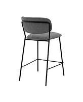 Carlo Faux Leather and Metal Counter Height Bar Stool