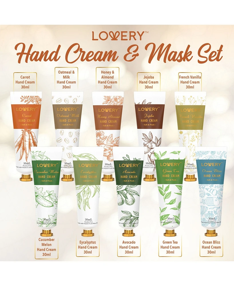 Moisturizing Hand Cream and Hand Mask Gift Set, 15 Piece
