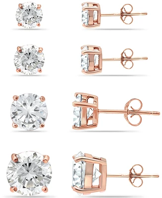 Giani Bernini Cubic Zirconia Stud Set 18k Gold over Sterling Silver