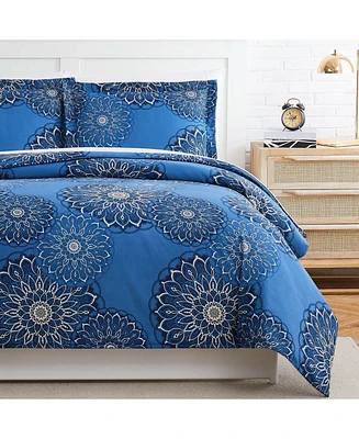 Southshore Fine Linens Midnight Floral 3-Pc. Duvet Cover Set, King/California King