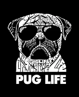 Men's Pug Life Word Art Long Sleeve T-shirt