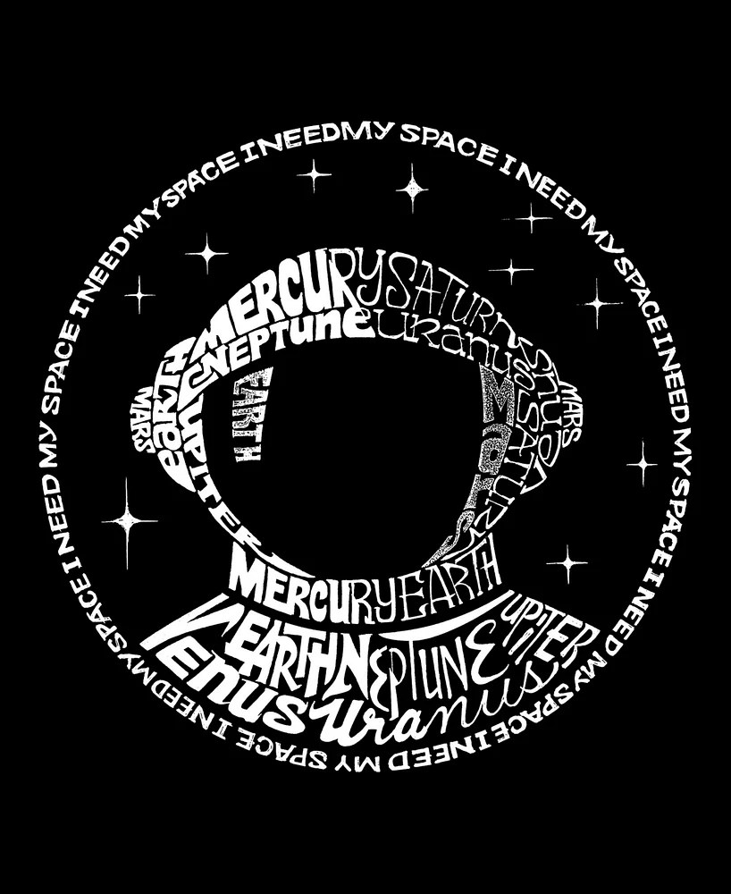 Men's I Need My Space Astronaut Word Art T-shirt