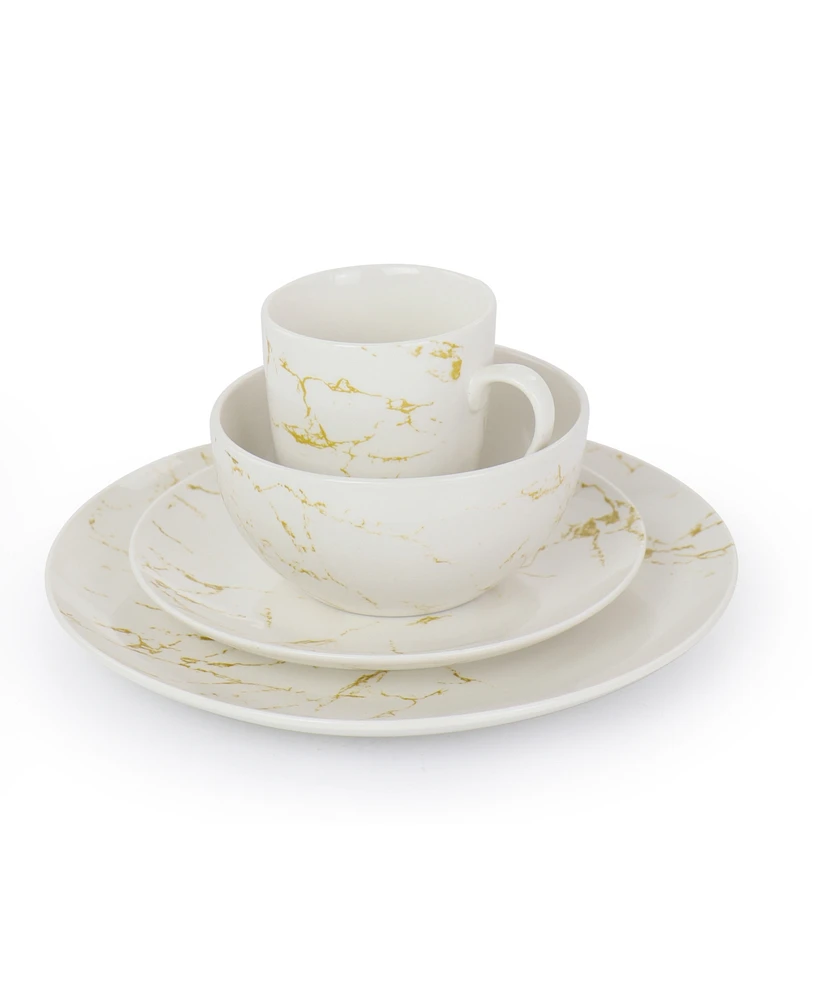 Elama Fine Marble 16 Pc. Dinnerware Set