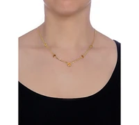 Citrine Bezel 18" Statement Necklace (3 ct. t.w.) 14k Gold-Plated Sterling Silver