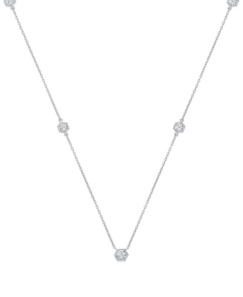 Portfolio by De Beers Forevermark Diamond Honeycomb Station Statement Necklace (7/8 ct. t.w.) in 14k White or Yellow Gold, 16" + 2" extender