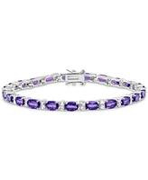 Citrine (10 ct. t.w.) & White Topaz (1-3/4 ct. t.w.) Link Bracelet in Sterling Silver