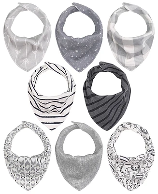 The Peanutshell Cotton Bandana Drool Baby Bibs, 8pk, Unisex