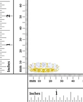 White Cubic Zirconia Eternity Band 14k Yellow Gold Plated Sterling Silver
