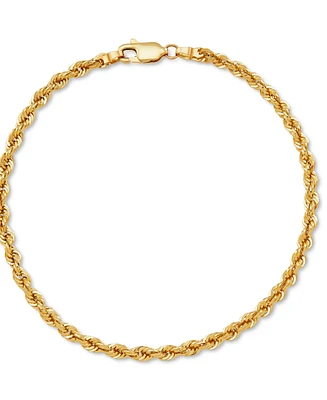 Lightweight Rope Link Chain Bracelet in 14k Gold