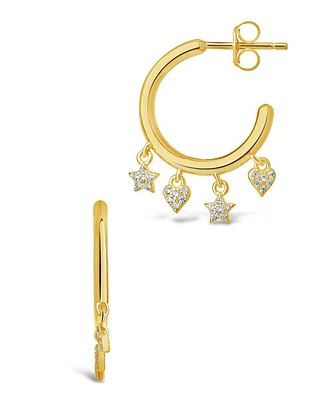 Sterling Forever Women's Celeste Hoop Earrings