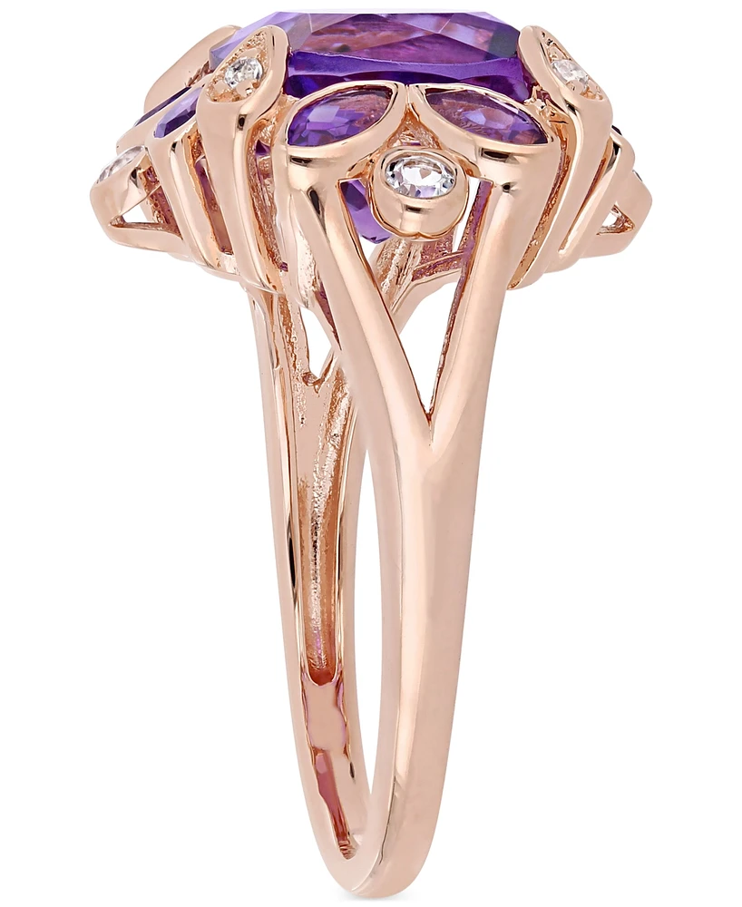 Amethyst (3 ct. t.w.) & White Topaz (1/5 Ring 18k Rose Gold-Plated Sterling Silver