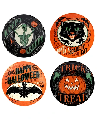 Certified International Scaredy Cat Canape Plates, Set of 4