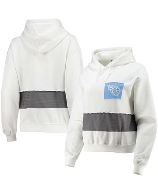 Women's White Tennessee Titans Crop Dolman Pullover Hoodie