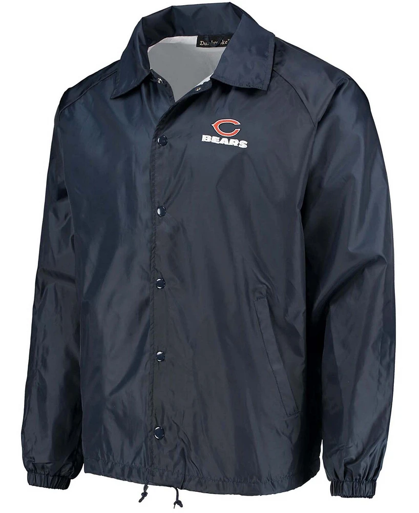 Men's Navy Chicago Bears Coaches Classic Raglan Full-Snap Windbreaker Jacket