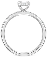 Effy Diamond Emerald-Shaped Cluster Bridal Set (3/8 ct. t.w.) in 14k White Gold