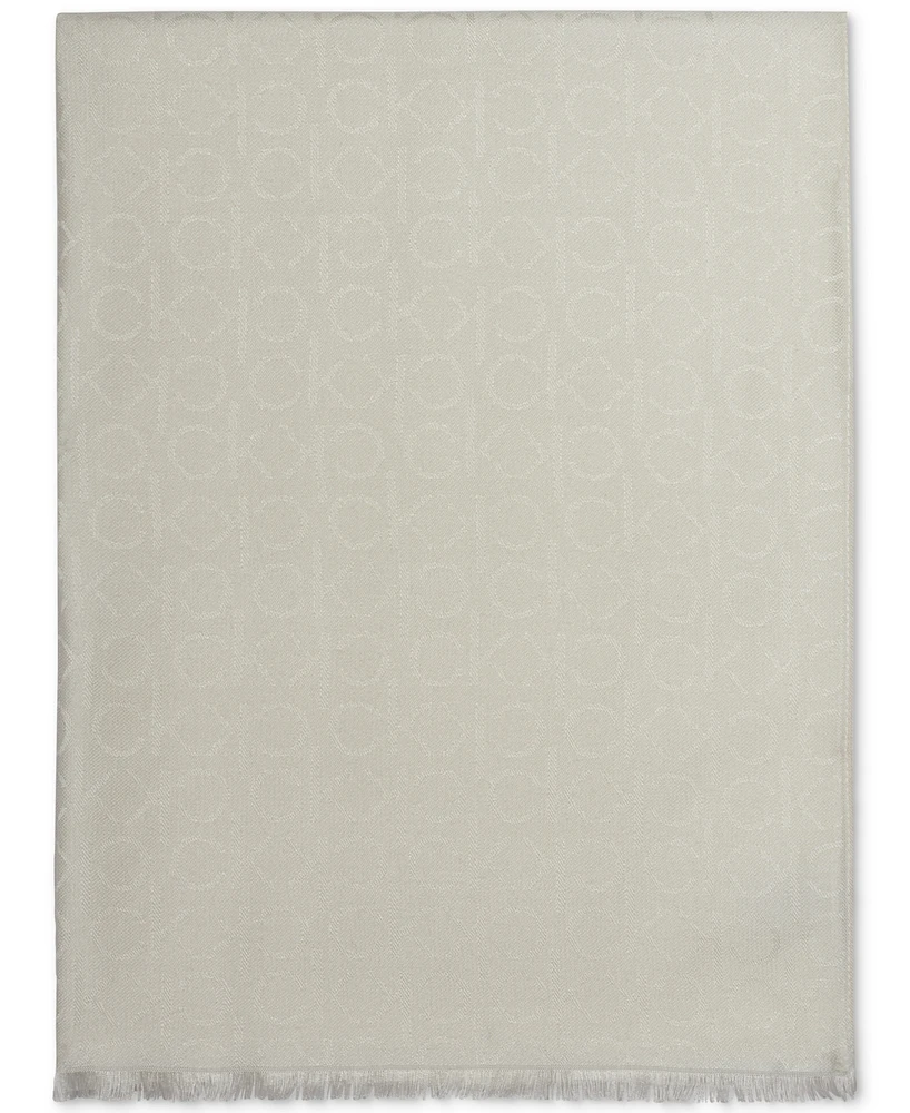 Calvin Klein Monogram Ck Logo-Print Pashmina Wrap Scarf