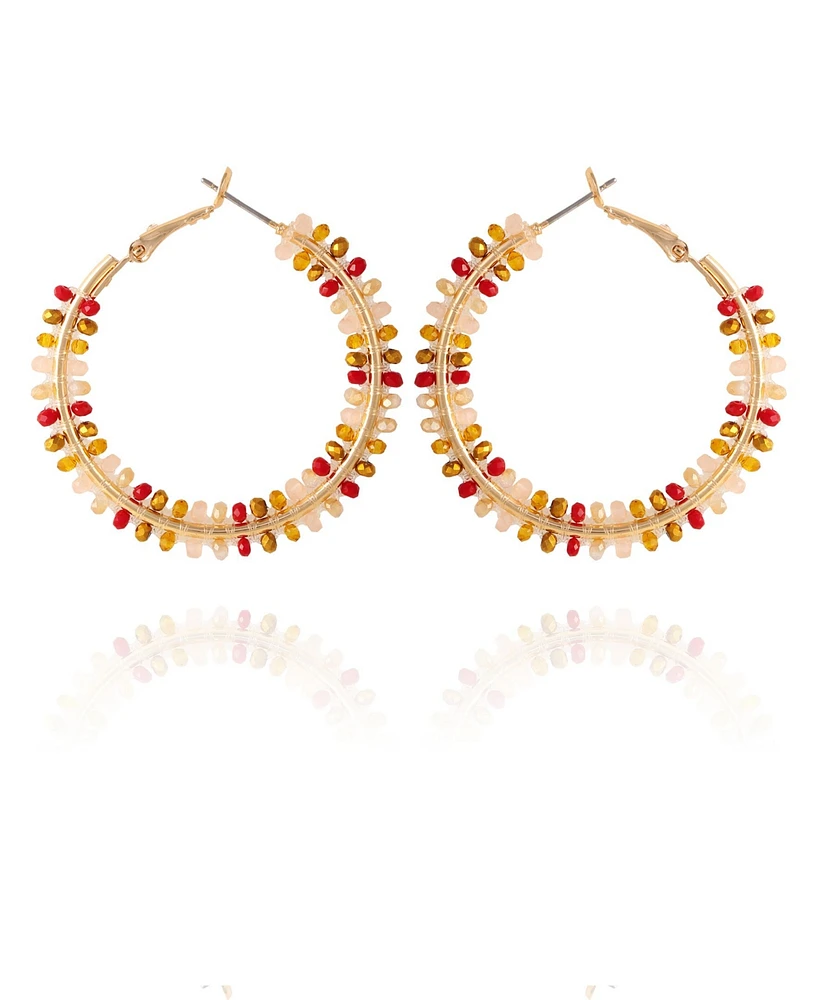 T Tahari Fall Awakenings Hoop Earrings with Stones