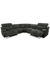 Sebaston 5-Pc. Fabric Sectional with Power Motion Recliners