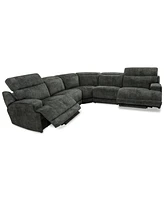 Sebaston 5-Pc. Fabric Sectional with Power Motion Recliners
