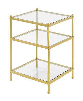 Convenience Concepts 16.25" Glass Royal Crest 3 Tier End Table