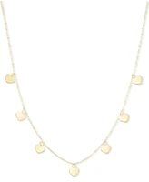 Polished Heart Dangle 18" Collar Necklace in 10k Gold