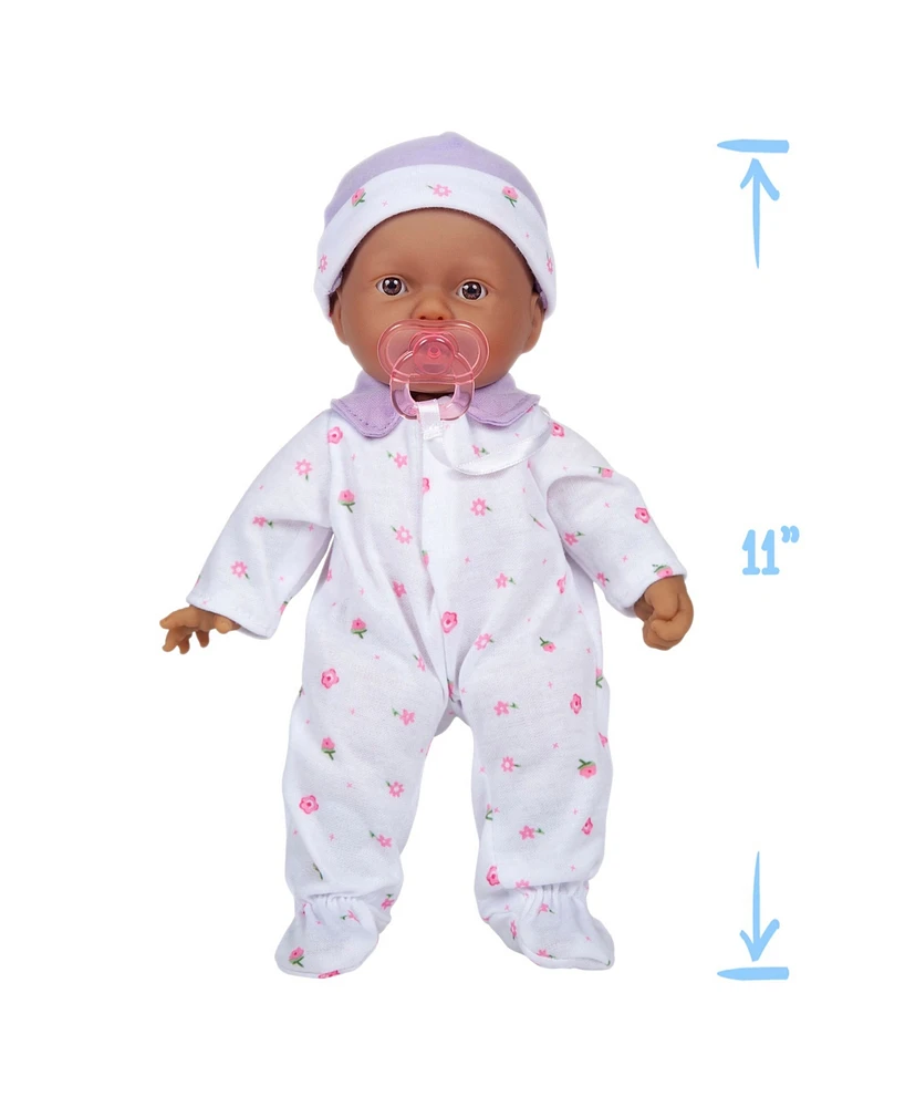 La Baby Hispanic 11" Soft Body Baby Doll Purple Outfit - Hispanic