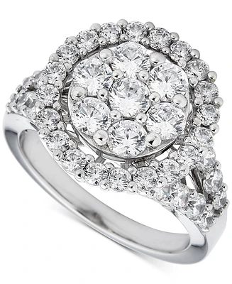 Diamond Halo Cluster Ring (2-1/2 ct. t.w.) in 14k White Gold